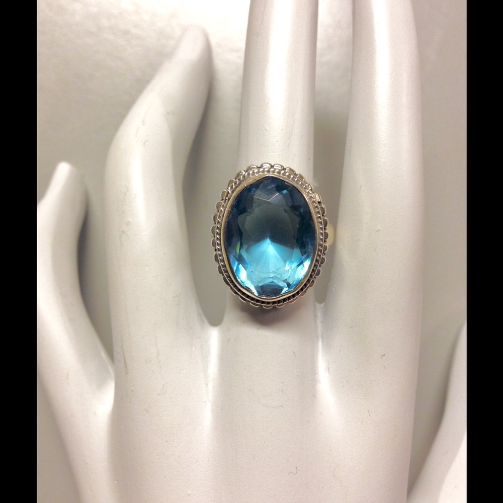 Blue Topaz Sterling Silver Ring