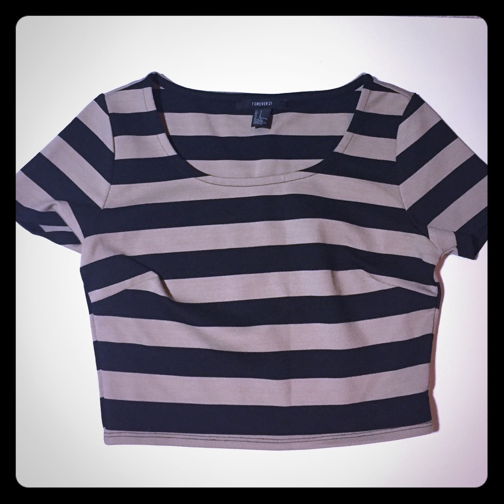 F21 striped crop top