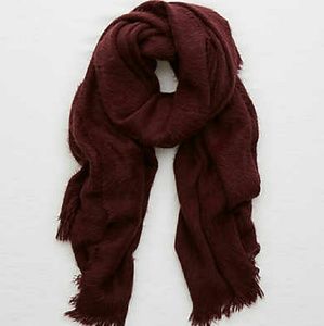 New Aerie Fuzzy Scarf, Deep Plum