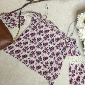 Floral off the shoulder long sleeve