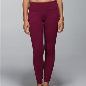 lululemon rust berry pique wunder under pant