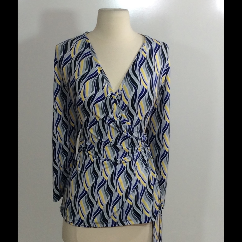 Ann Klein Wrap Style Blouse