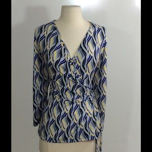 Ann Klein Wrap Style Blouse