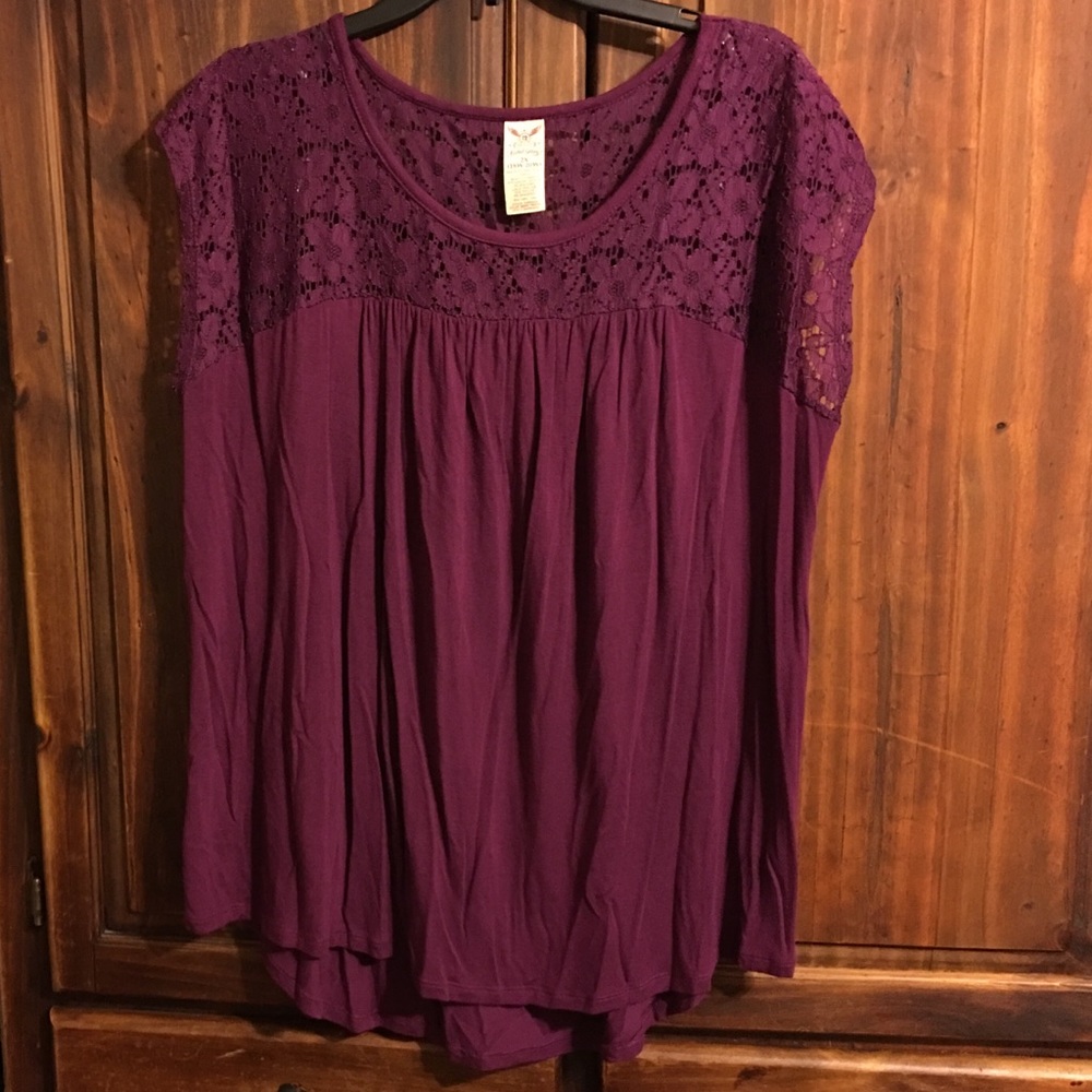 Deep purple sleeveless blouse