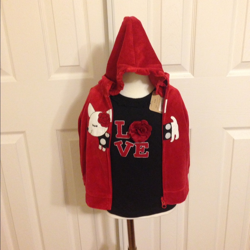 RED 2YR short shirt and sweater KRAZY8