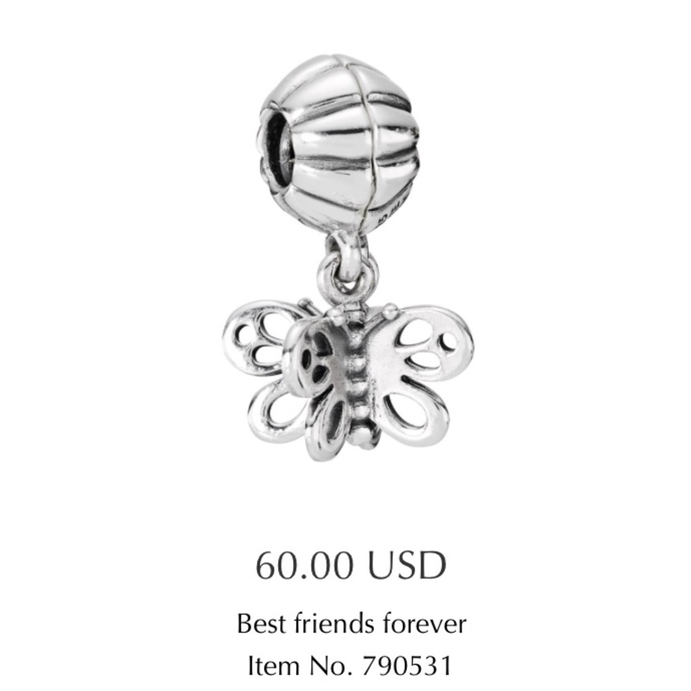 🦋Pandora 'best friend forever' Charm ONLY One 1/2