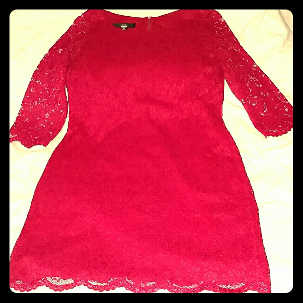 Red lace cocktail dress