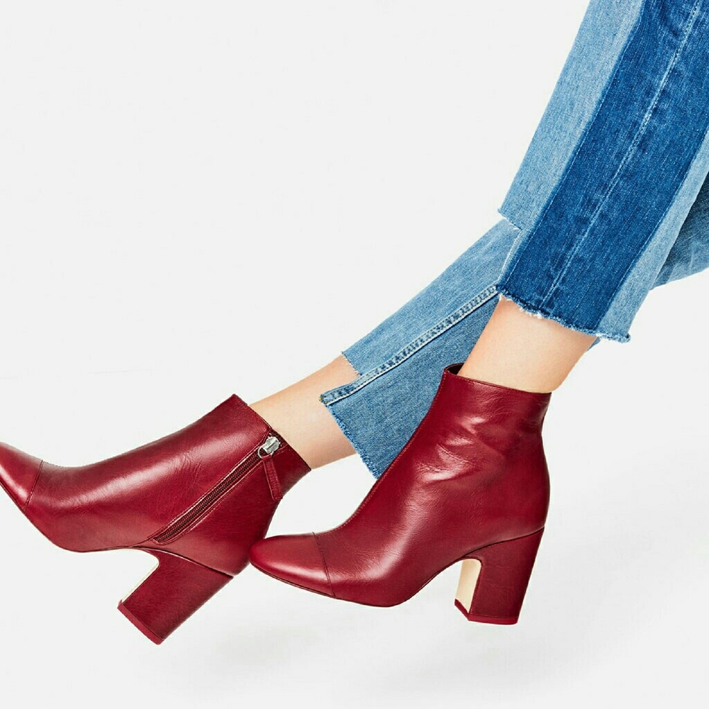 Zara leather ankle boots (6126) - Picture 1 of 4