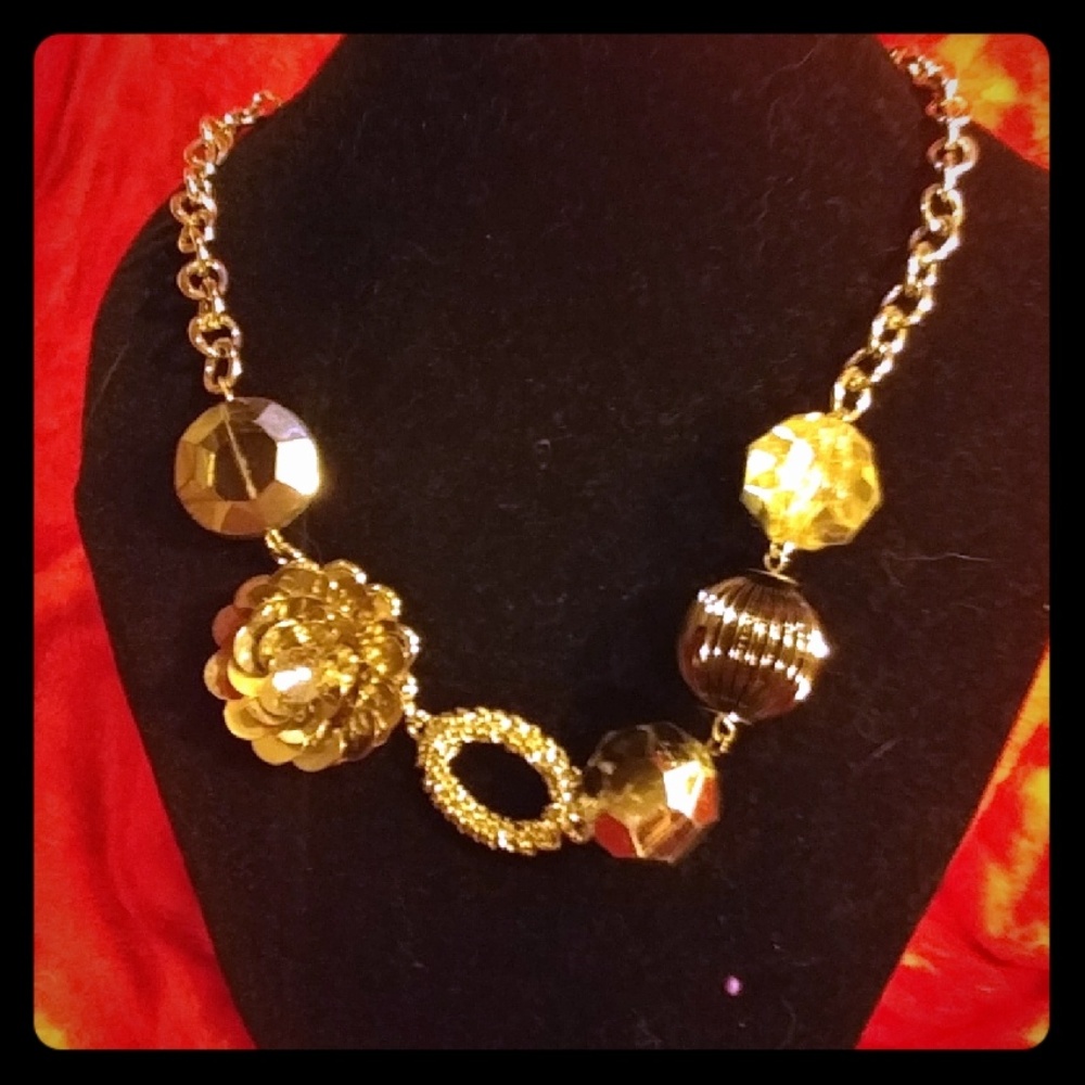 M.Haskell  silver flower necklace