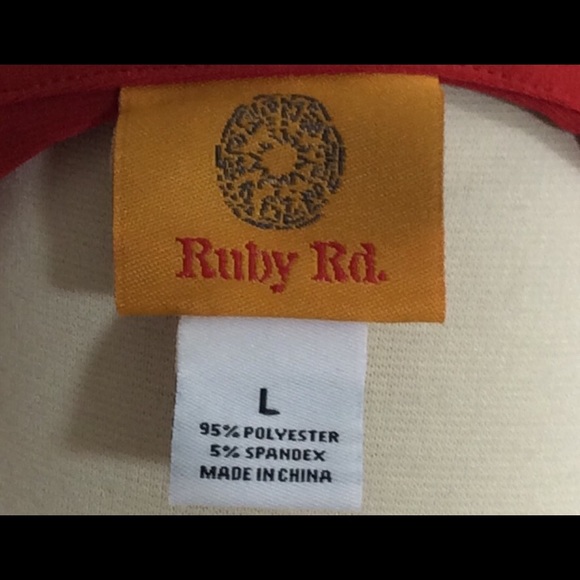 Ruby Rd Red with Gold Beaded Tunic - Picture 4 of 4