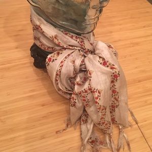 Vintage floral sheer scarf/wrap