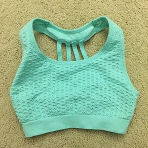 Strappy Aqua Sports Bra