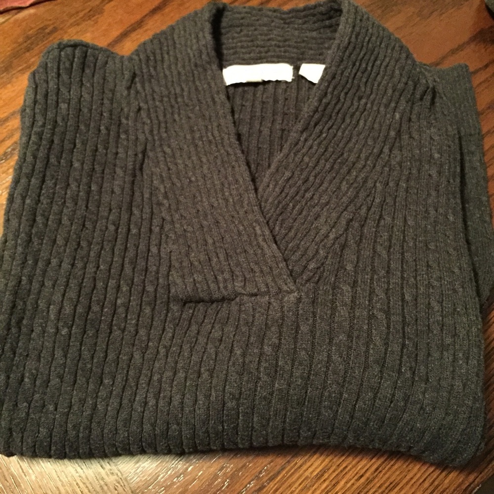 Dark gray - V- Neck sweater
