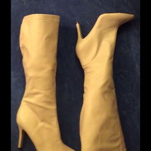 Antique White Knee High Boot Wide Calf