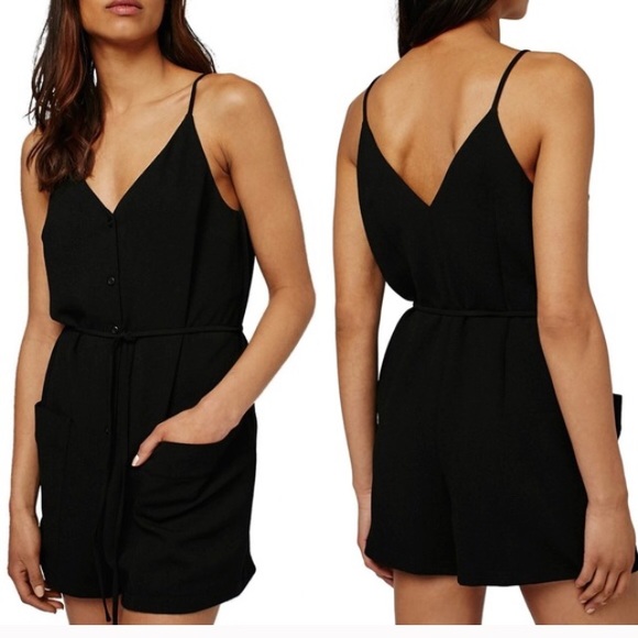 Topshop Dresses & Skirts - TOPSHOP Belted V-Neck Romper