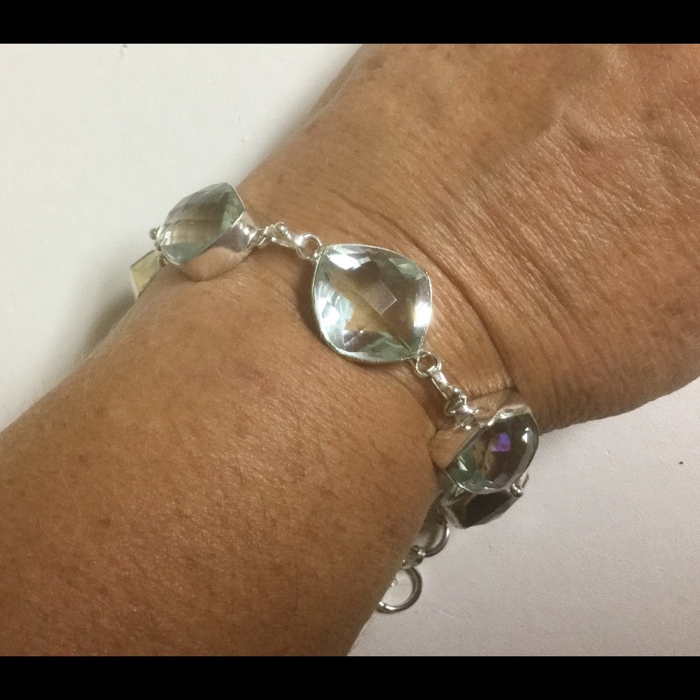 SOLD. Gorgeous Green Amethyst Bracelet - Picture 2 of 3