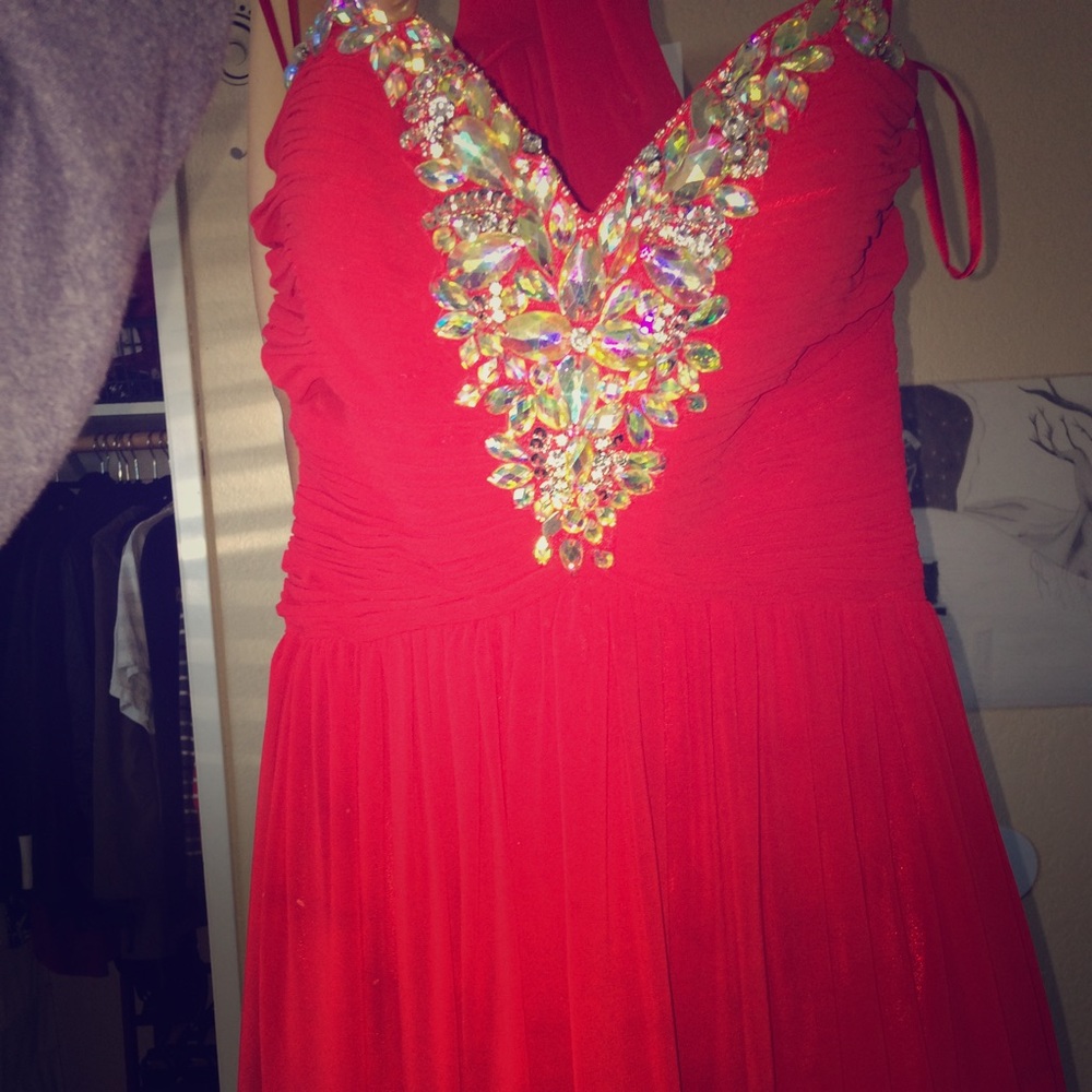 Prom dress red&long