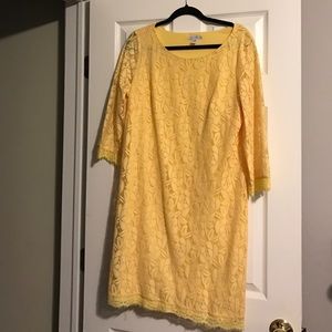 London Times Yellow Lace Dress