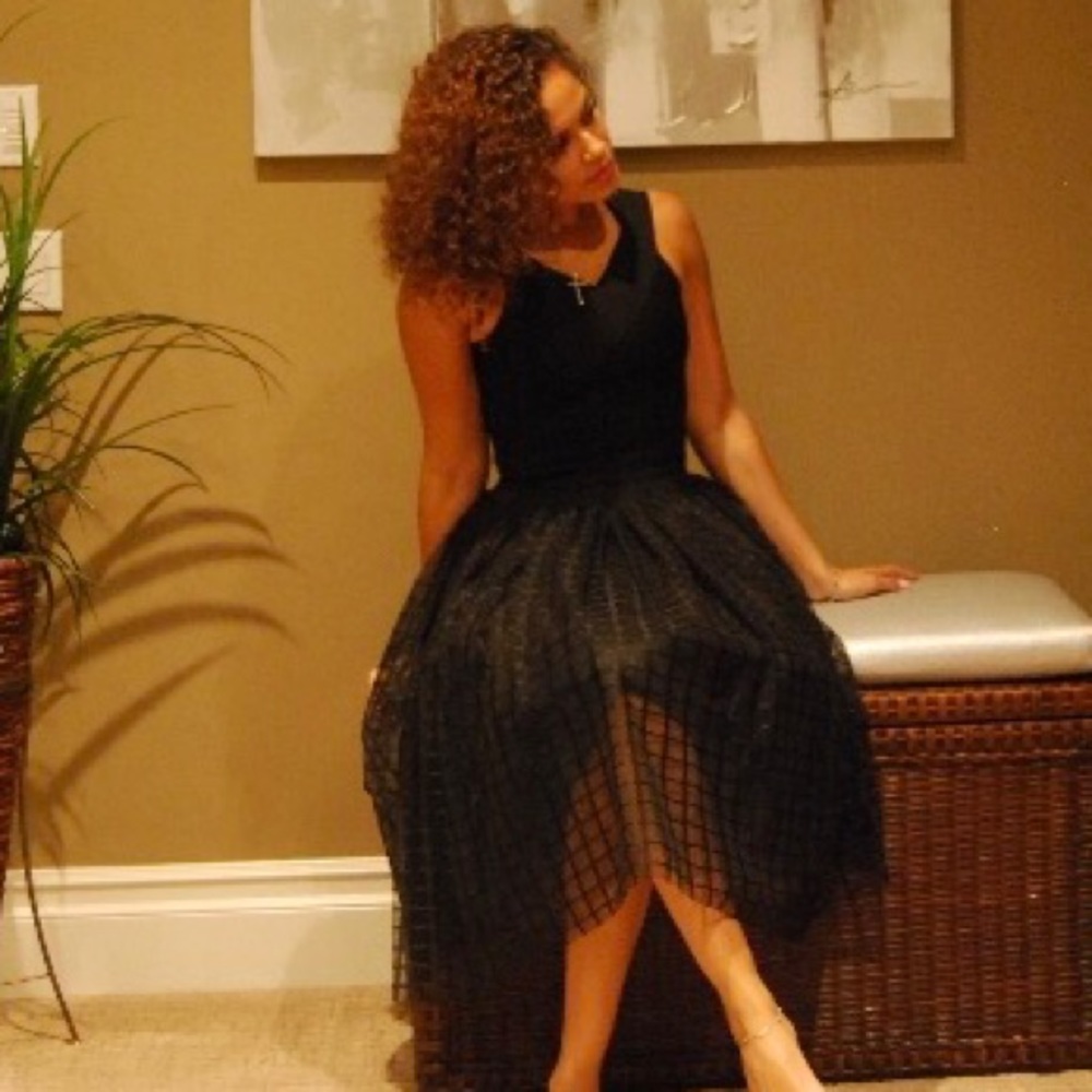 Boohoo Black A-Lined Tulle Skirt