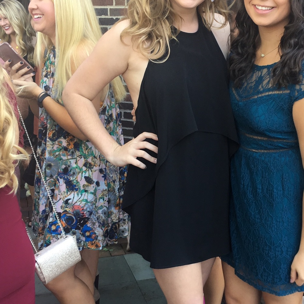 Black Backless Halter Tobi Dress