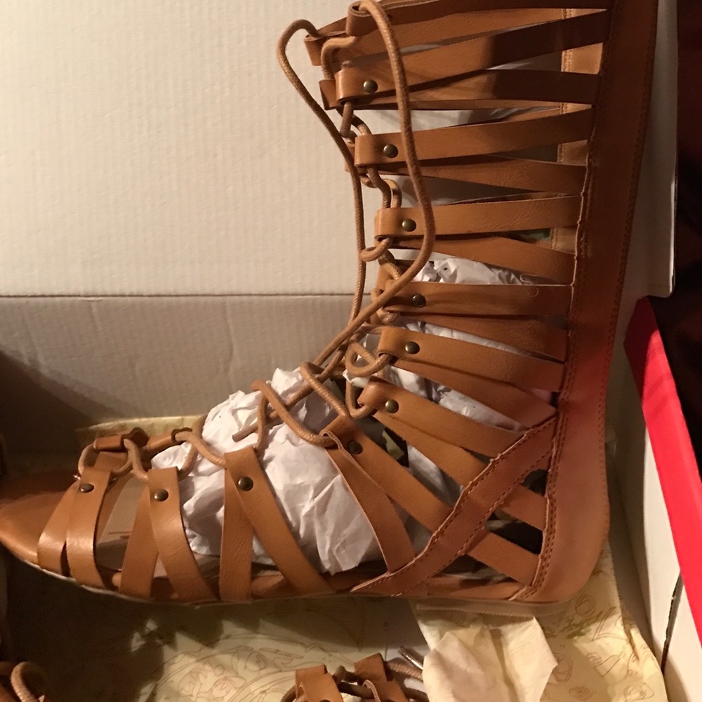 Mid-calf gladiator sandals