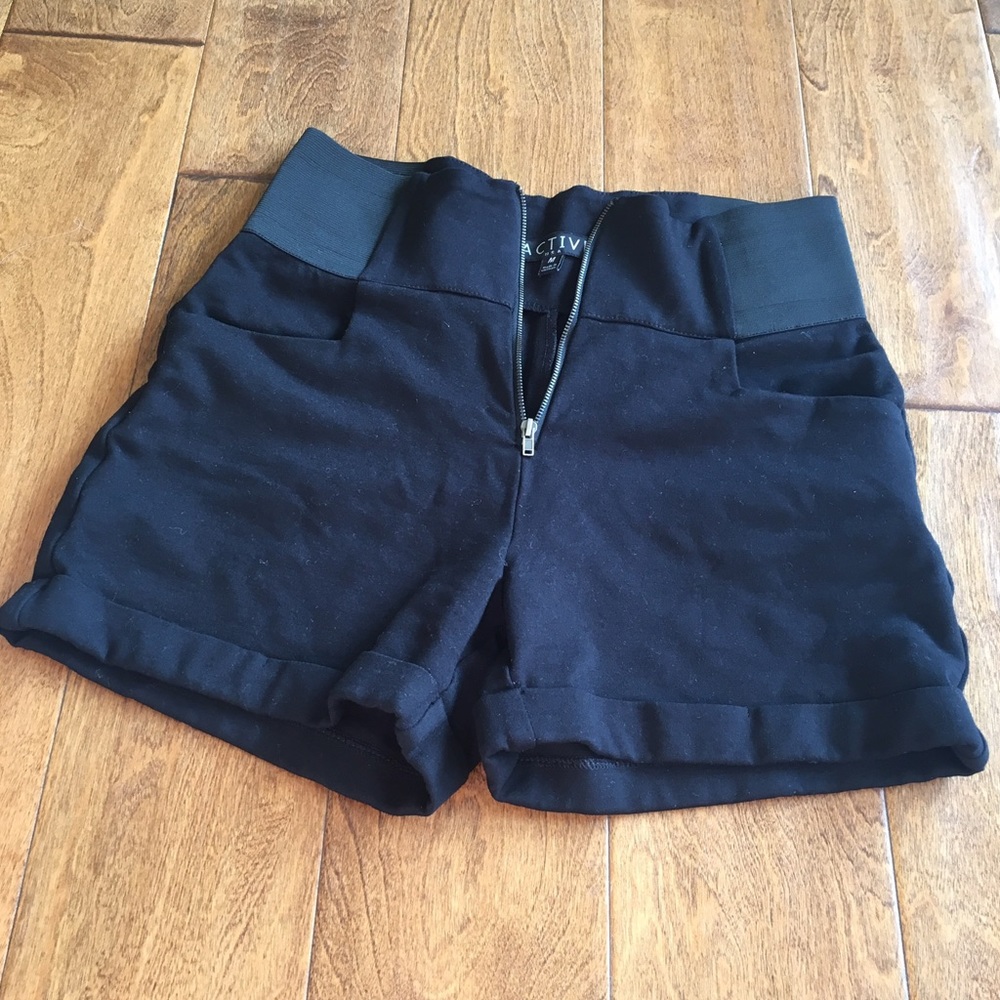 Black high waisted shorts.