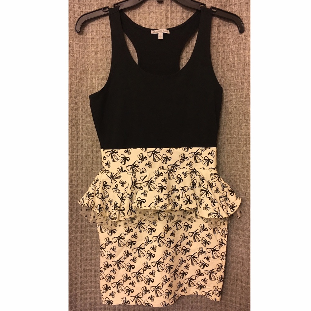 Black and White Peplum Dress
