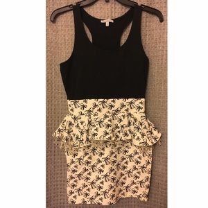 Black and White Peplum Dress