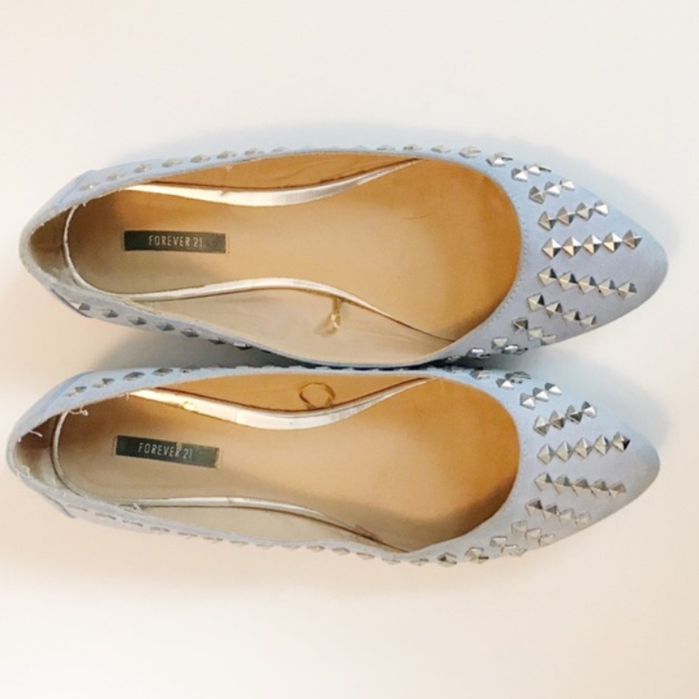 Forever 21 Blue Studded Flats