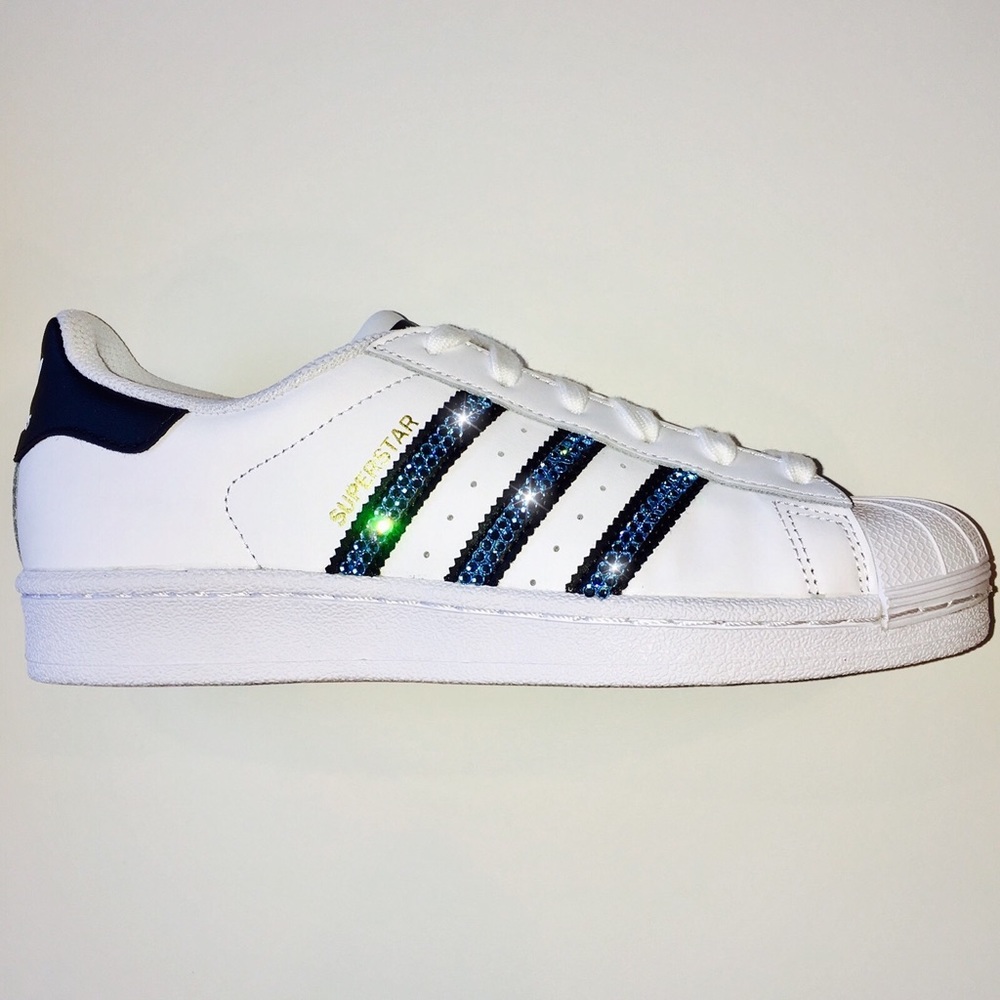 Swarovski Adidas Superstar Bling Shoes w/ Blue