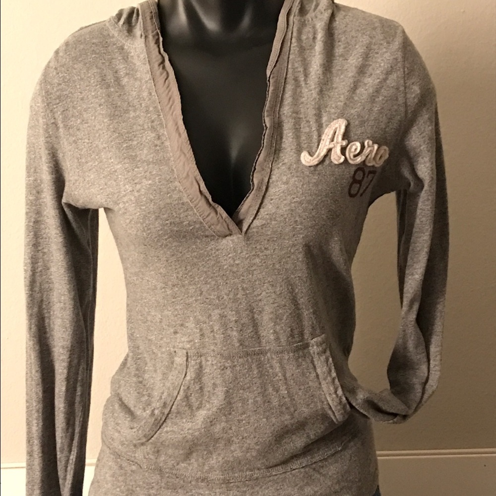 Gray long sleeve with hood
