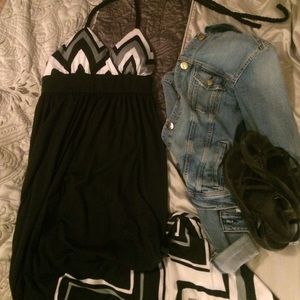 Chevron halter maxi dress