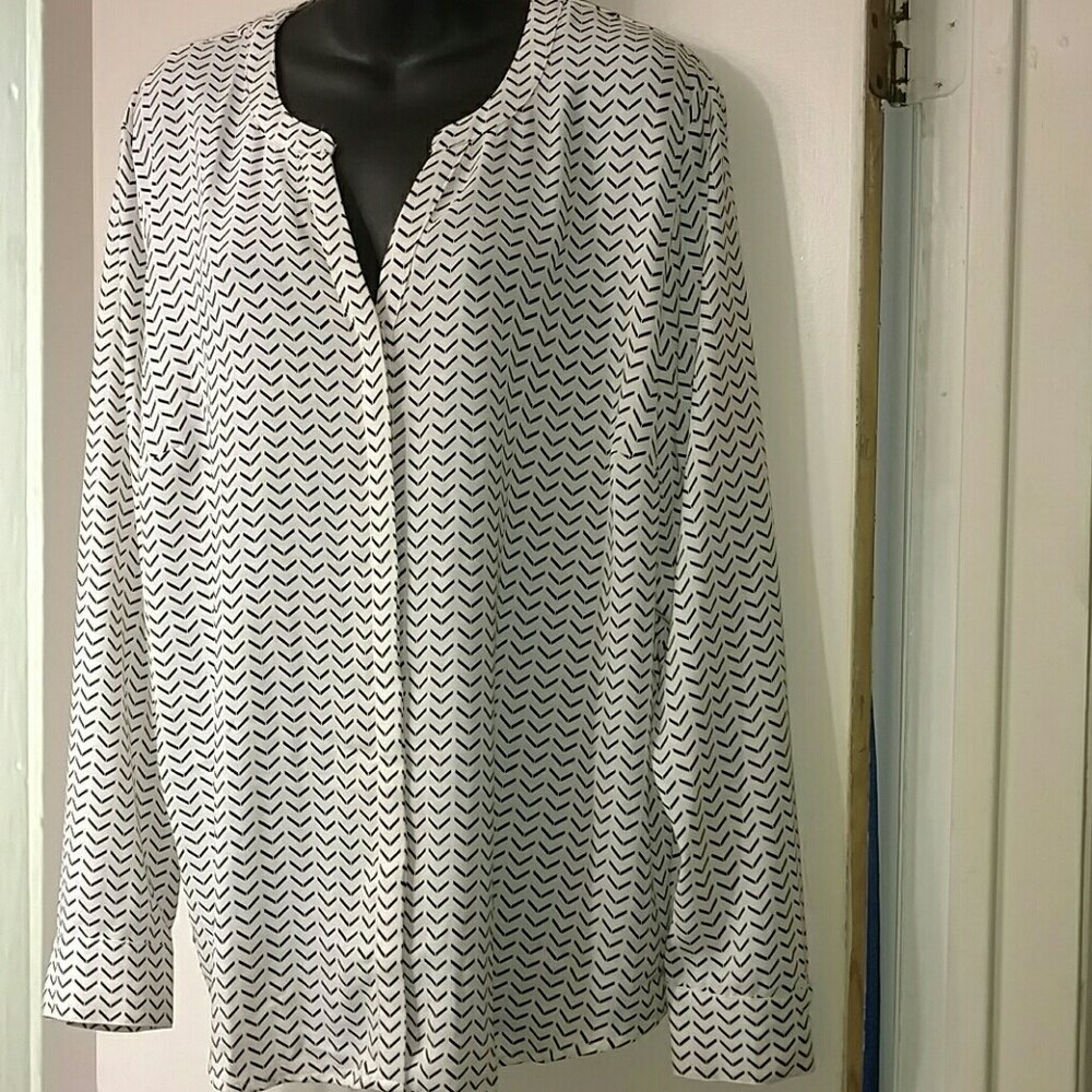 Cream and Black blouse