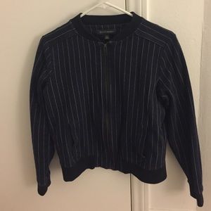Banana Republic Bomber Jacket, Navy blue pinstripe