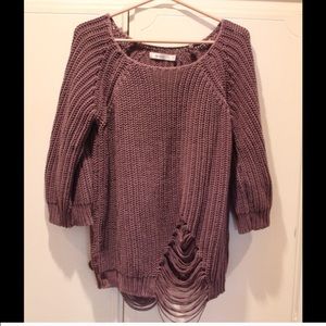 Distressed Knit Sweater - Comfy Cute Sweater