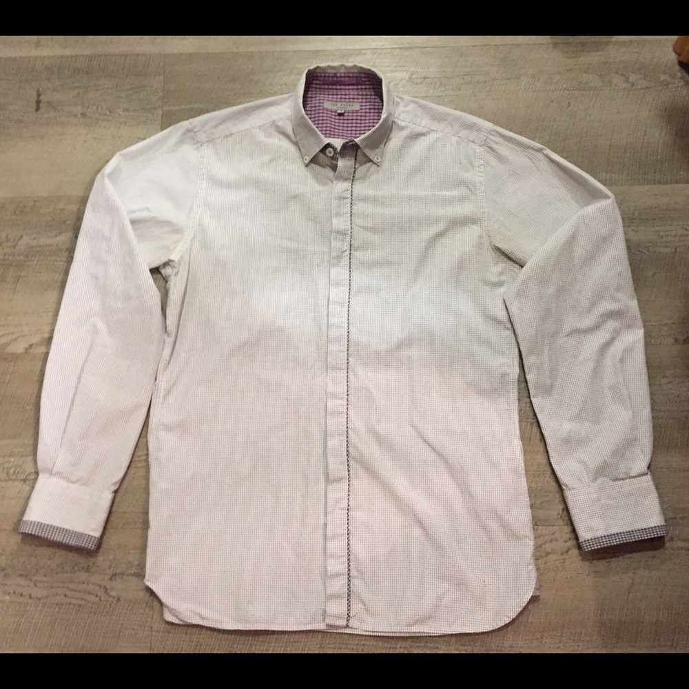 Ted Baker Size 3 - S/M Mixed Pattern Button Down - image 3