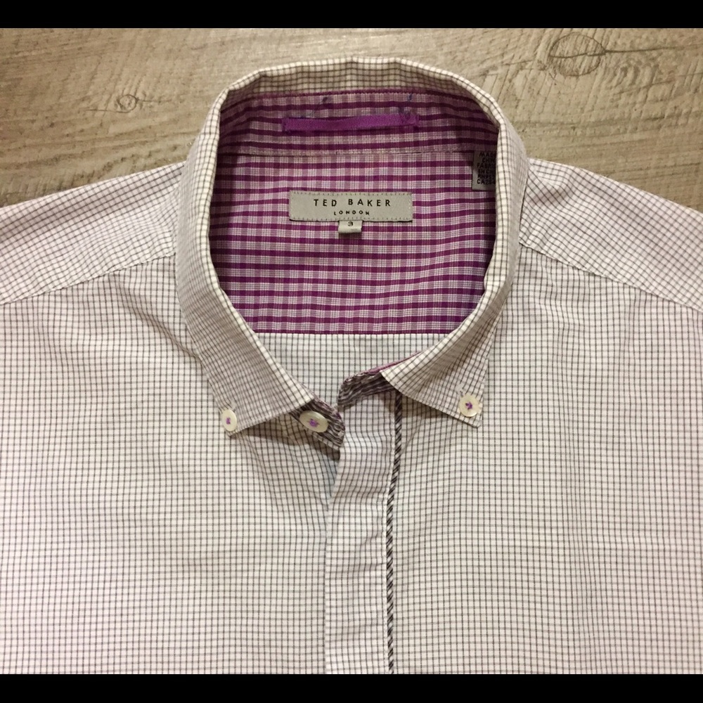 Ted Baker Size 3 - S/M Mixed Pattern Button Down - image 4