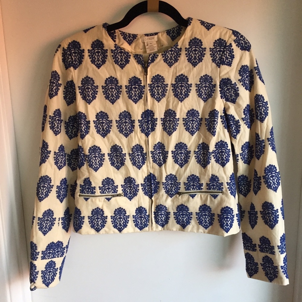 J. Crew Filigree Embroidered Jacket