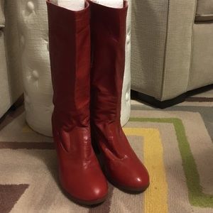 Red Leather Boots