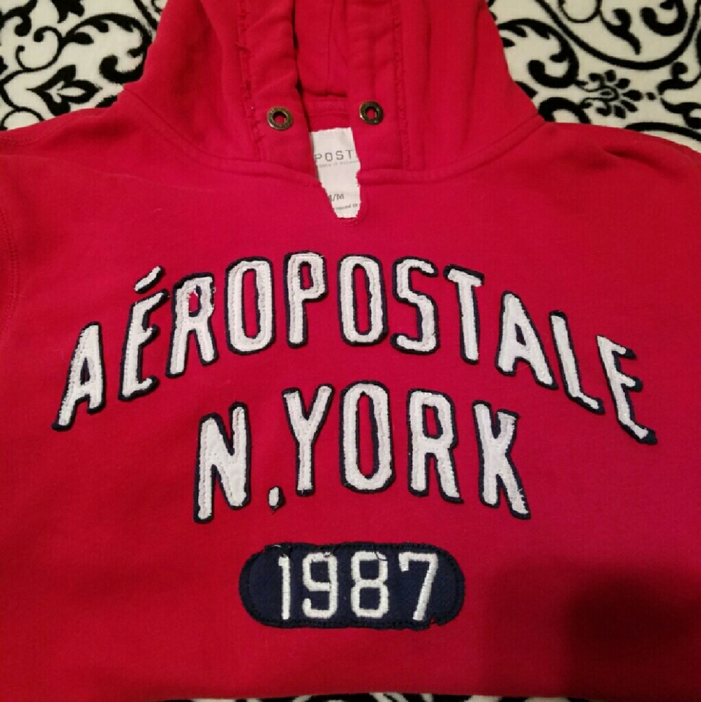 SOLD Aeropostale Bright Red Hoodie Sweater Medium