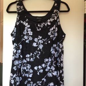 Black & White Floral Lace Tank