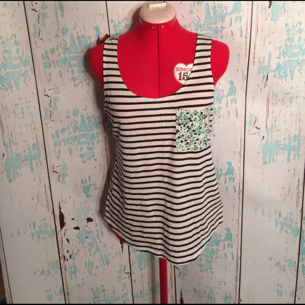 Old Navy Striped Floral Tank