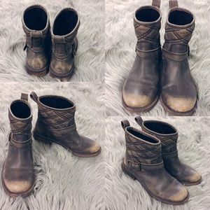 Lucky Brand Quilted Leather Harness Bootie