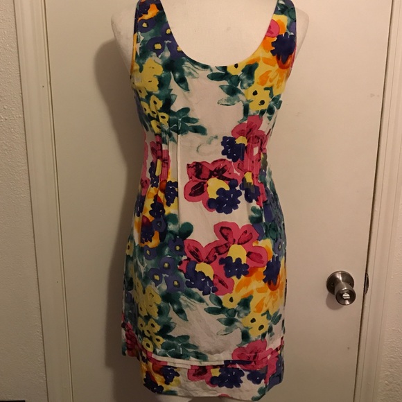 Walter Sz 6 floral dress silk cotton Pink Blue - Picture 3 of 4