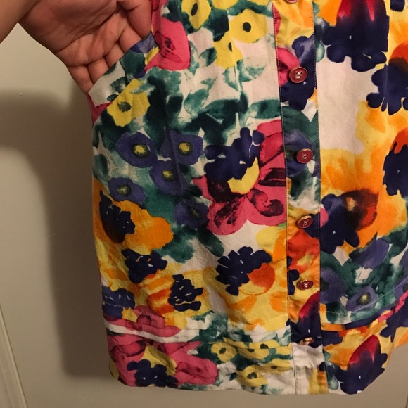 Walter Sz 6 floral dress silk cotton Pink Blue - Picture 4 of 4