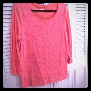 Old Navy Coral Lace Top