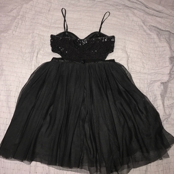 Black Sequin Mini Dress - Picture 2 of 4