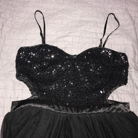 Black Sequin Mini Dress - Picture 3 of 4