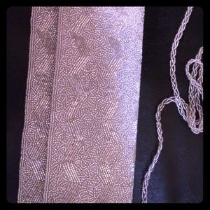 Silver beaded handbag