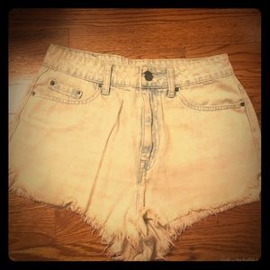 High waisted denim shorts
